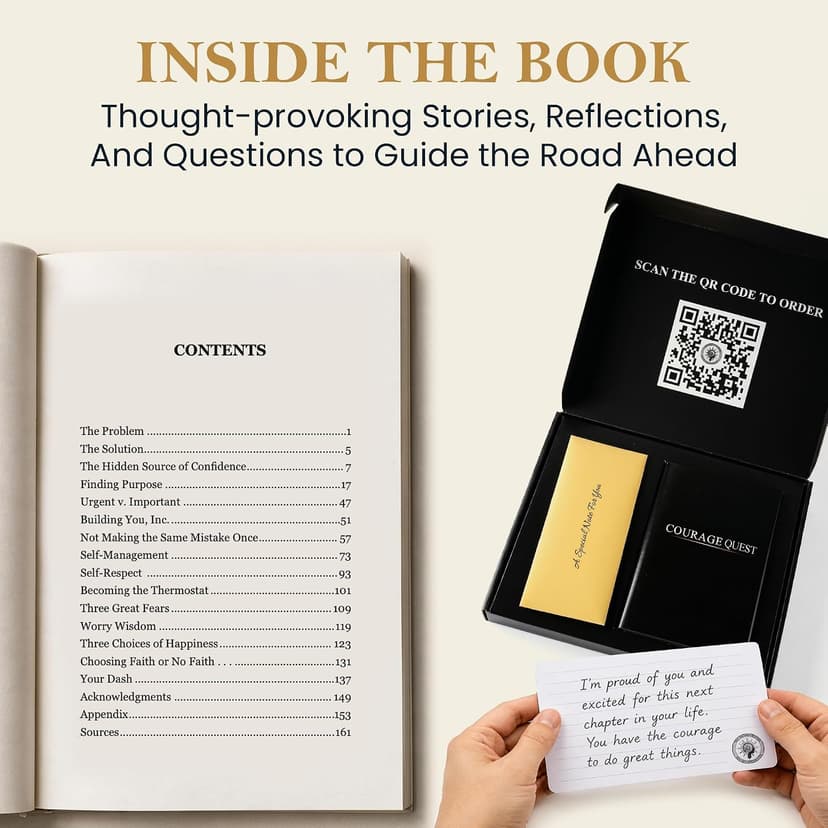 Book + Author's Note + Envelope. Gift for Late Teens & Young Adults: Graduation, Birthdays, College, Internships & First Jobs COURAGEQUEST Gift for Late Teens & Young Adults, Confidence and Purpose B0GYRL14C9