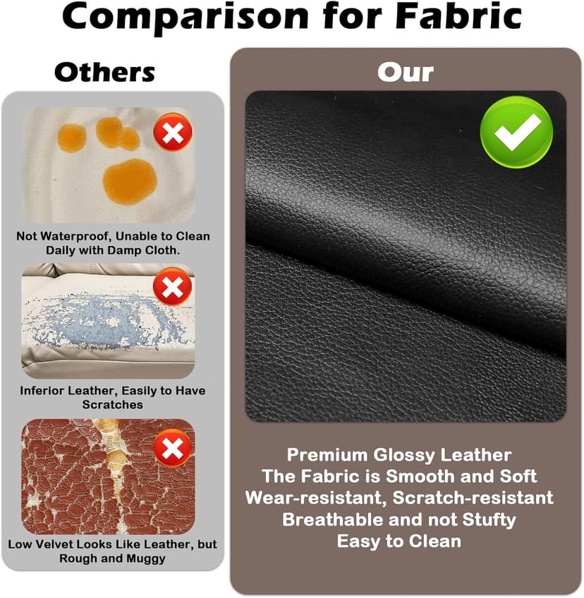 STHOUYN 85” Black Faux Leather Couch with USB, 3 Seater Sofa Couches for Living Room, Large Mid Century Modern Office Apartment Couch (Black)