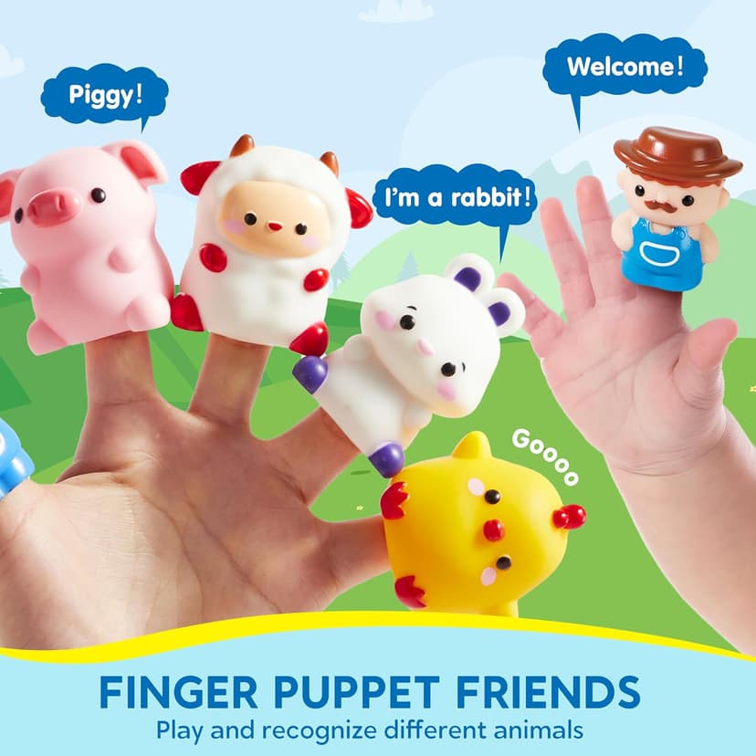 Play-Act Learning Toys for 1 2 3 Years Old, Counting, Matching & Sorting Montessori Learning Farm Train Including 9 Farm Animals, Birthday Gift for Baby Boys Girls B0CYT85XT6