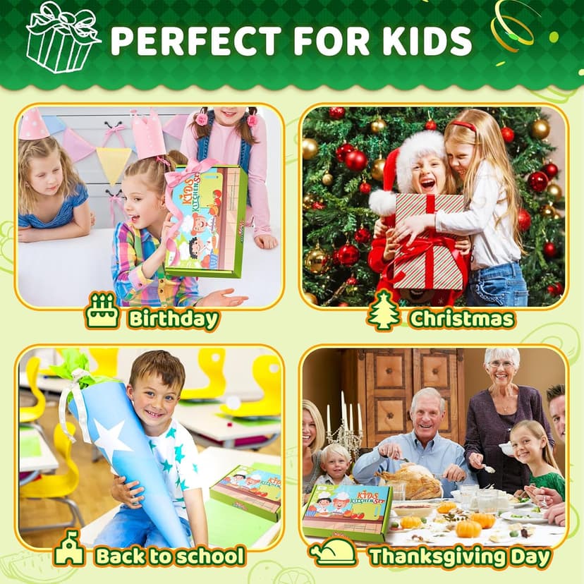 13 Pieces Montessori Kitchen Toys for Toddlers-Kids Cooking Sets Real-Toddler Toys Set for Real Cooking with Plastic Children Safe Knives Crinkle Cutter Kids Cutting Board B0CY2BZ96Q