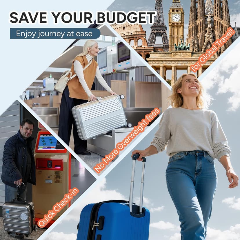 travel inspira Digital Luggage Scale – Portable Hanging Suitcase Weight Scale for Travel, 110 lb Capacity, Backlit LCD Display, Prevents Airport Overweight Fees, Battery Included B07QFTGGYF