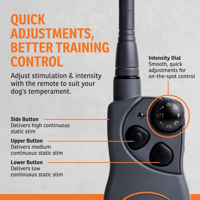 SportDOG SportHunter 825X Remote Dog Training Collar - 1/2 Mile Range, 21 Static Levels, Tone & Vibration, No-Look Dial, DryTek Waterproof, Up to 70 Hrs Battery Life, Expandable to 3 Dogs