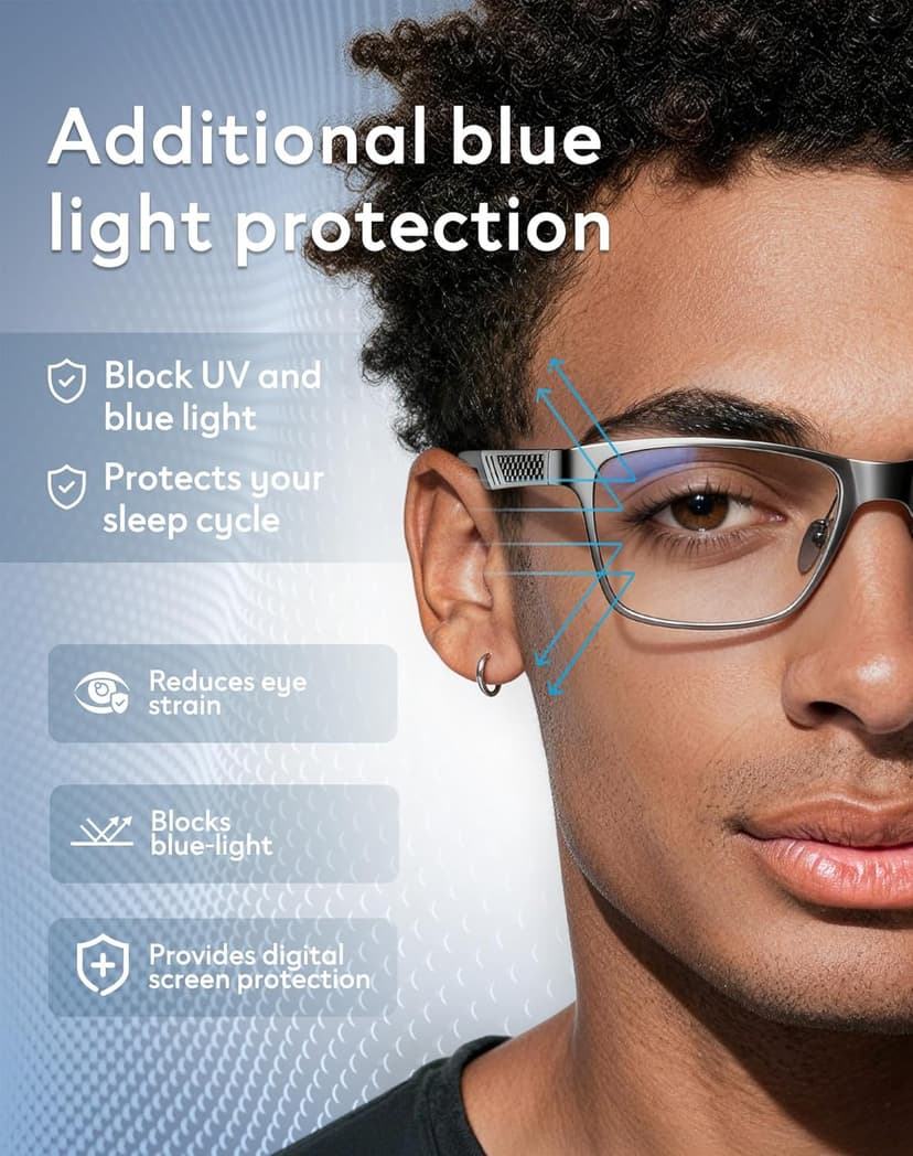 ANYLUV Blue Light Blocking Glasses Men Computer Gaming Glasses Lightweight Al-Mg Metal Anti Eyestrain Eye Protection