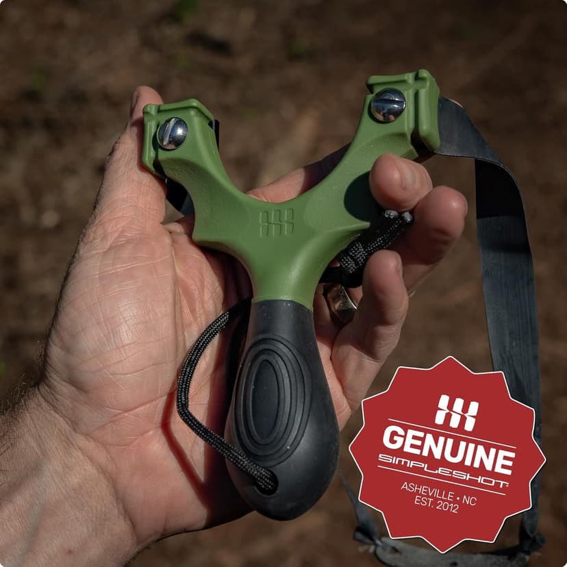 SimpleShot Scout XT Slingshot with Target, Clay Ammo and Bands for Professional Hunting and Powerful Target Shooting Sling Shot