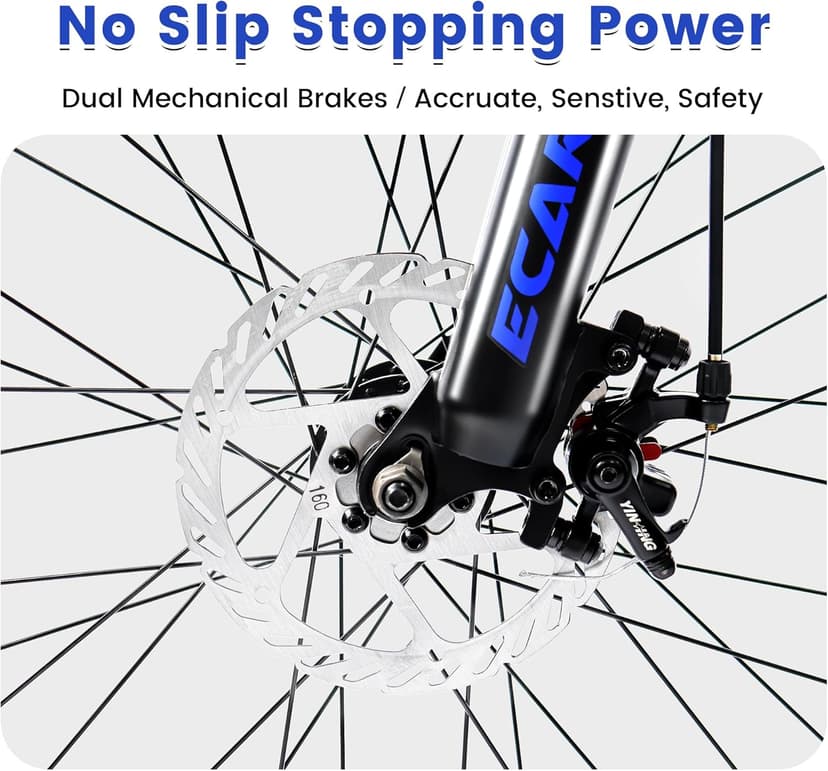 Ecarpat 24/26/27.5 Inch Mountain Bike, Full/Front Suspension Mens Boys Mountain Bike with 21 Speed Steel Frame and Dual Disc Brakes, Adult Sport Bicycle for Trail City Road, Gift Choice