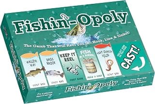 Funny property trading game for families and anglers Features quick or classic play modes and durable metal-style tokens Late for the Sky Fishin'-Opoly Board Game, 2-6 Players Strategy Fishing B000HI1QPI