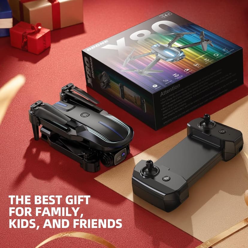 Drone with Camera for Adults Beginners Kids, Fun 1080P Foldable Mini Drone for Exciting Indoor Outdoor Play, RC Quadcopter with 2 Batteries, One Key Start, Easy to Fly, Altitude Hold, 3D Flips