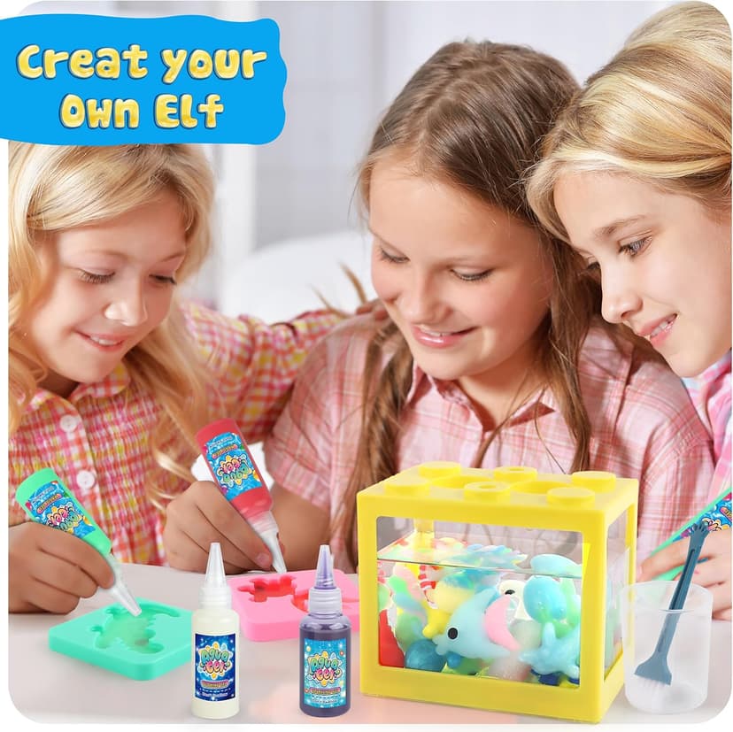 wookidel Magic Water Elf Toy Kit, Aqua Fairy Water Gel Kit with 20PCS Magic Gels and Animal Molds, Gift for Christmas, Easter, Birthday,Creative Art Craft Kits for Girls Boys 6 7 8 9 10 Year Old