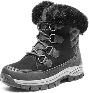 DREAM PAIRS Waterproof Snow Boots for Women, Faux Fur Cozy Warm Insulated Winter Boots Lace Up Mid-Calf Outdoor Shoes for Walking Hiking Hespera