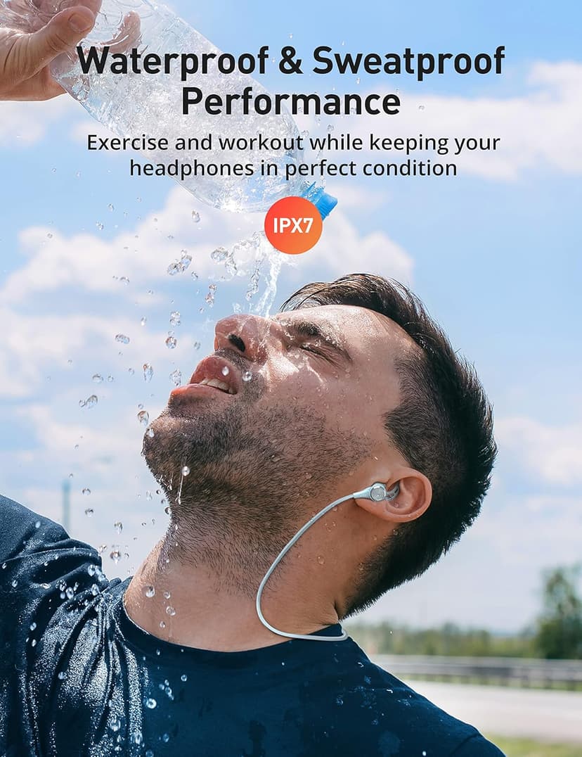 Wireless Headphones, Hsoipn Bluetooth 5.2 Stereo aptX Wireless Earbuds Bass Bluetooth Earbuds Bulit-in Mic with 16H Playtime, Magnetic, IPX7 Waterproof Perfect for Sport, Gym