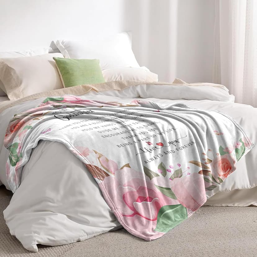 Christmas Godmother Gift Blanket 60"x 50" - God Mother Gifts for Women for Christmas - Xmas Godmother Gifts from Godchild - God Mom Gifts from Godson/Goddaughter - Best Godmom Gifts