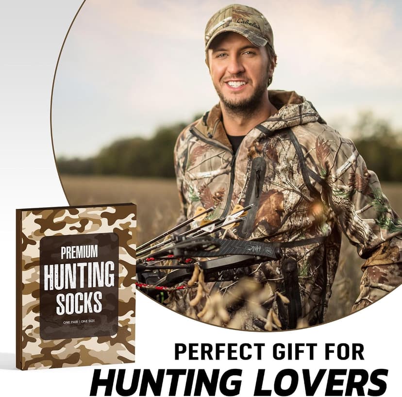 Hunting Accessories for Men, Dad - Funny Deer & Duck Hunting Socks - Stocking Stuffers, Christmas Gift B0GCCP51NT