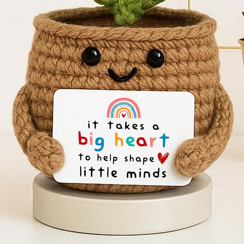 Teacher Gifts for Women, Teacher Gifts for Teachers Appreciation Week, End of Year, Birthday, Back to School - Positive Crochet Sunflower Handmade, Teacher Crochet Gift