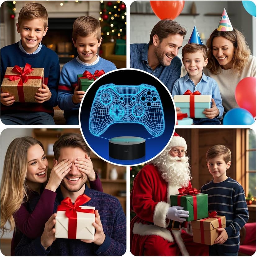 Attivolife Gamepad 3D Illusion Lamp, Controller Night Light with Remote Control + Timer 16 Color Changing Desk Lamp Kids Gamer Room Decor Plug in Best Cool Festival Birthday Gift for Boy Men B08Y5J1ML5