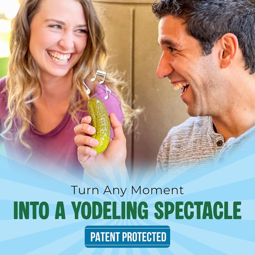 DR DINGUS Yodeling Pickle (1 Pickle) Sings Dill-lightful Musical Yodel Song - Hilarious Laughs - Singing Novelty Gag Gift for Friends Family Coworkers Office Students Classroom