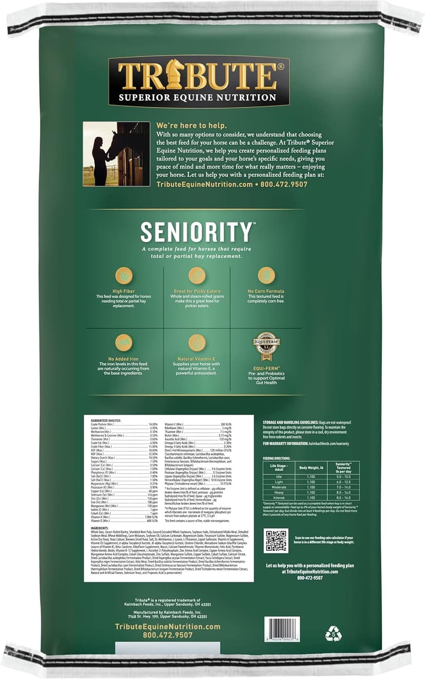 Kalmbach Feeds Tribute Maturity Textured for Horse, 50 lb