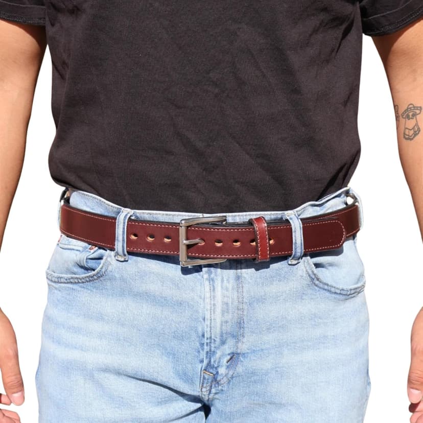 Daltech Force Steel Core Reinforced Leather Gun Belt - Thick Gun Belts for Concealed Carry CCW