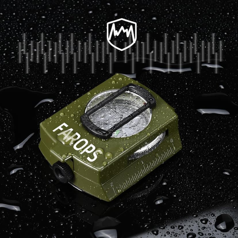 Military Lensatic Sighting Compass Survival with Carrying Bag, Compass for Hiking,Waterproof and Shakeproof, Army Green