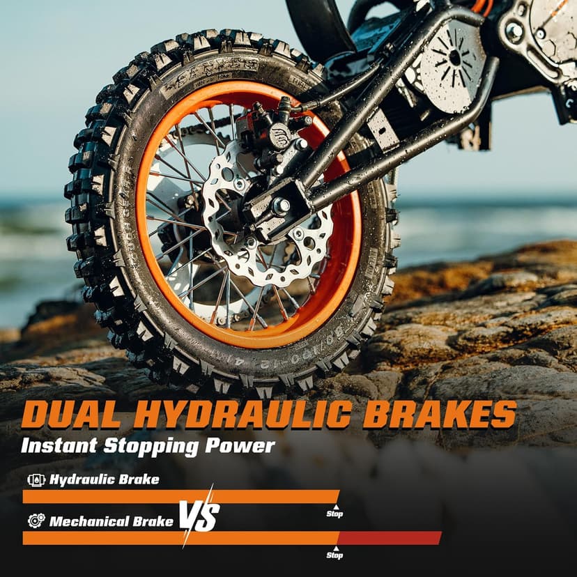 Windone RM7 Electric Dirt Bike for Teens & Adults, 2200W Peak Ebike, 48V 22.5Ah, 37MPH & 45-Mile Electric Motorcycle, 14"/12" Off-Road Tire E-Bike, Dual Hydraulic Brakes, Full Suspension, Fit Age 13+