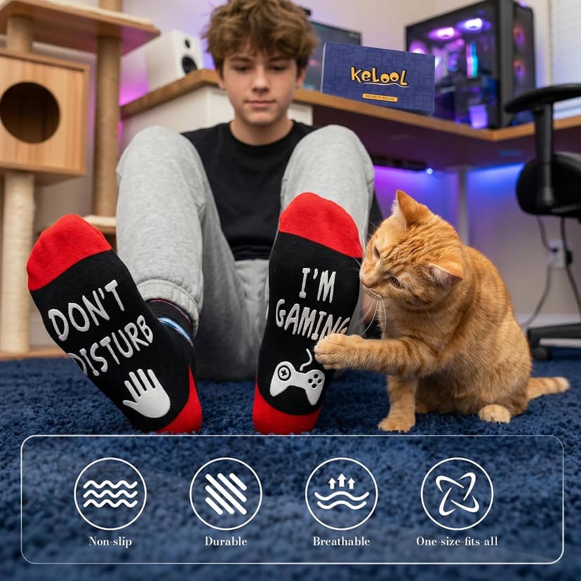 Do Not Disturb I'm Gaming Socks,Men Gifts for Men Teen Boys Dad Him Son Fathers,Valentines Christmas Stocking Stuffers