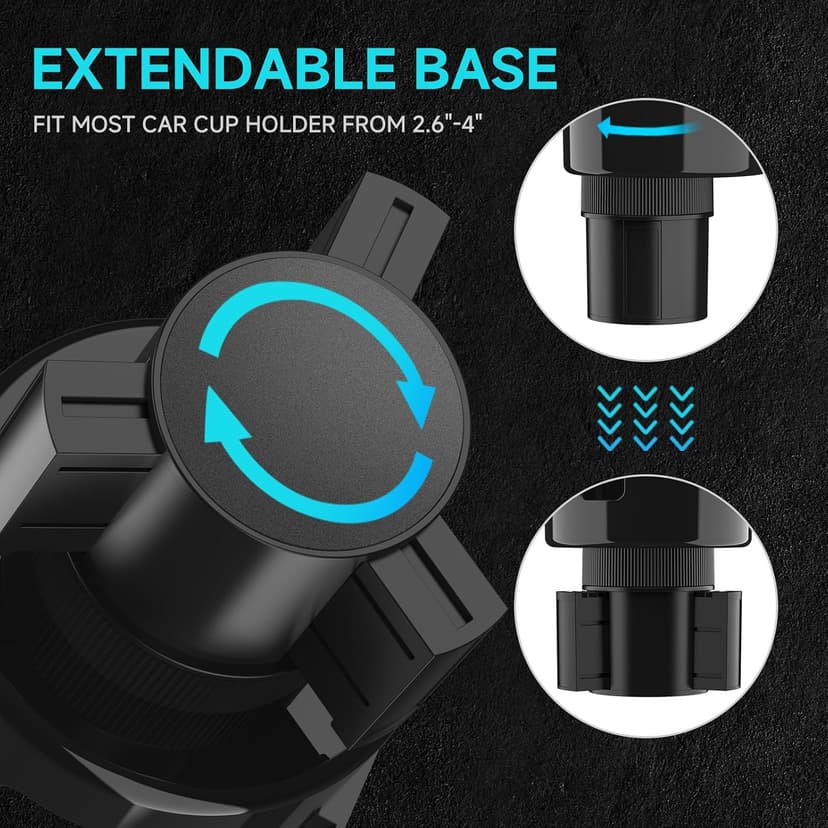 Cup Holder Expander Adapter for Car, Road Trip Essentials, Car Accessories Fits Owala, Yeti, Large Bottles 16-46 oz DYLEN Car Cup Holder Tray, 9.5”Detachable Car Food Tray Table for Eating B0DGSZDNCJ