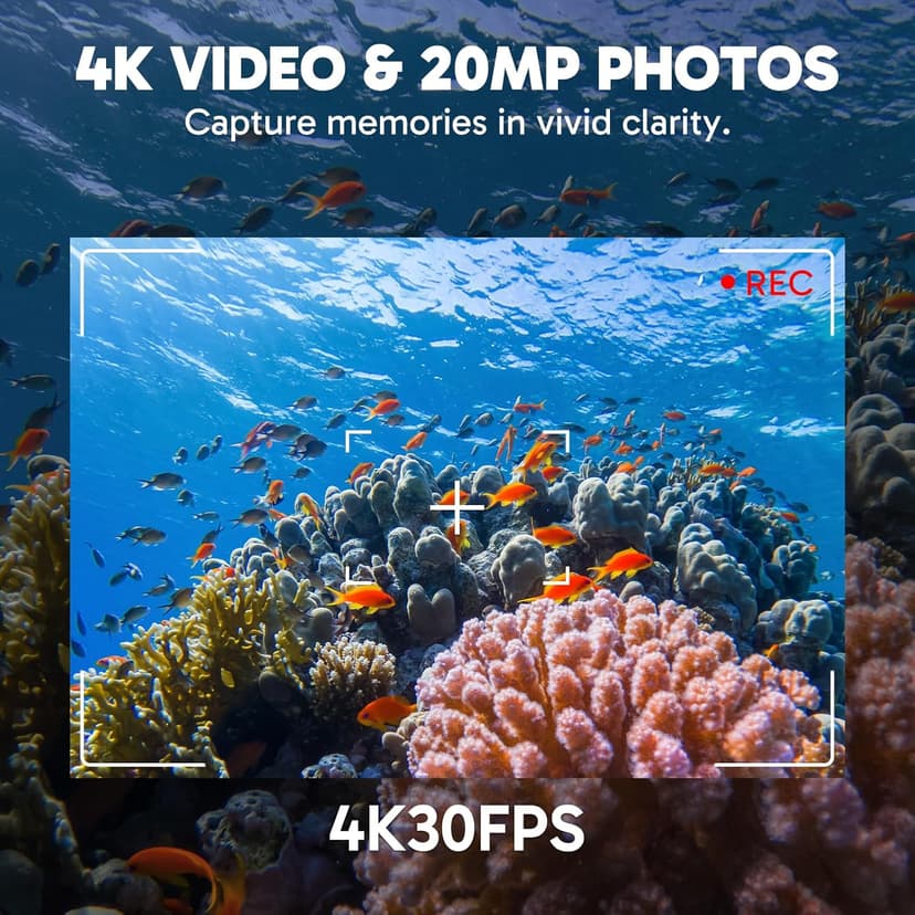 AKASO EK7000 Pro 4K30fps Action Camera with Touch Screen EIS 131ft Waterproof Underwater Camera Remote Control 5X Zoom with Helmet Accessories Kit (Standalone)