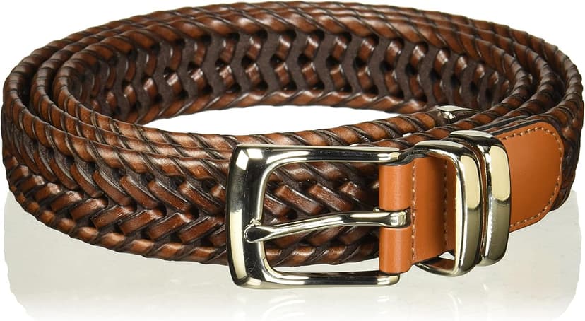 Perry Ellis Men's Portfolio Braided Leather Belt