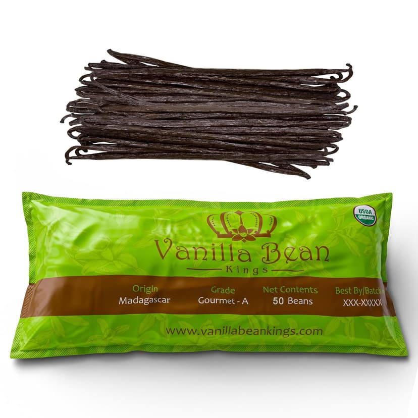 50 Organic Madagascar Vanilla Beans. Whole Grade A Vanilla Pods for Vanilla Extract and Baking B00PMUNF5A