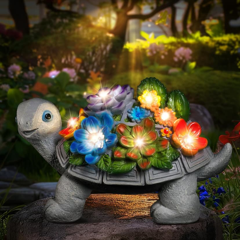 Linkax Birthday Gifts for Women Mom Grandma, Turtle Statue Solar Lights Outdoor Garden Decor for Outside Yard Patio Porch Fall Home, Gardening House Warming Gifts New Home, Grandparents Day Presents