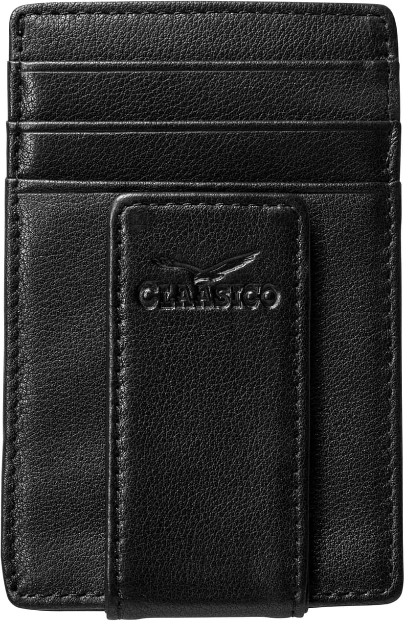 Claasico Money Clip Leather Wallet For Men Slim Front Pocket RFID Blocking with Super Strong Magnetic