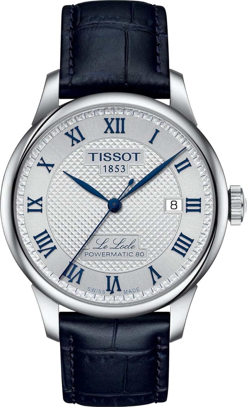 Tissot Mens Tissot Le Locle Powermatic 80 20th Anniversary 316L Stainless Steel case Automatic Watches, Grey, Stainless Steel, 19 (T0064071103303)