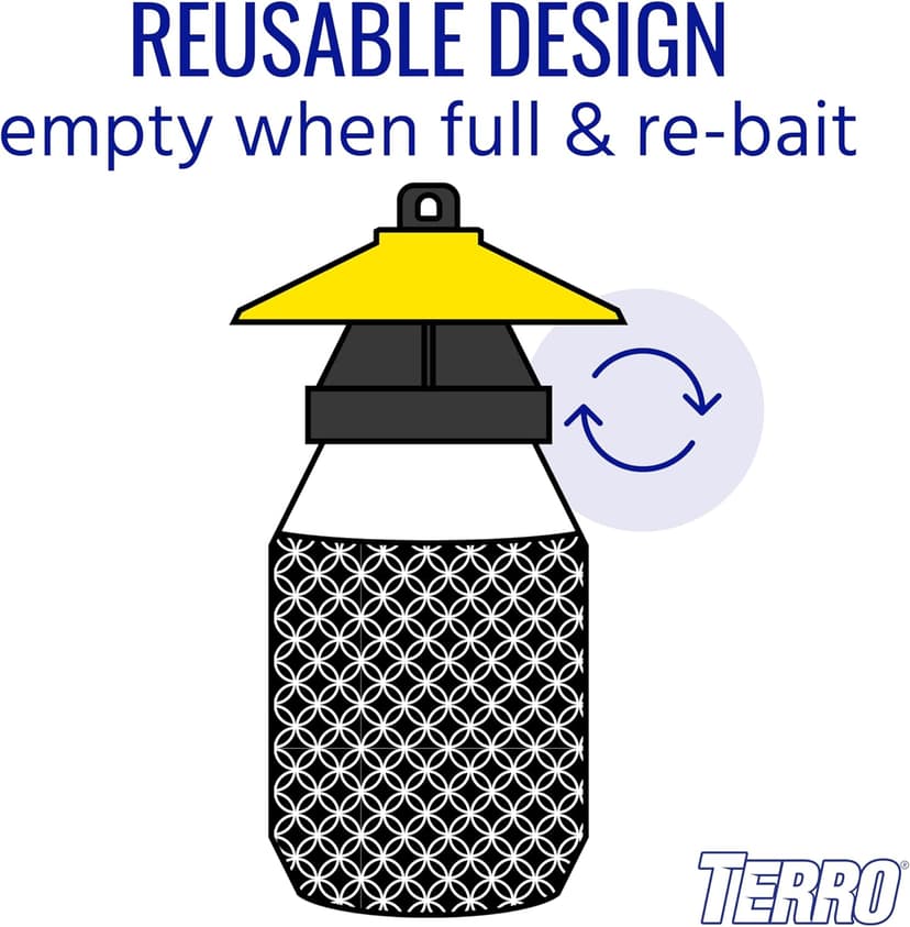 TERRO Outdoor Yellow Jacket Trap with Bait - Easy to Use - T362 - No Chemical Insecticides - Effective Yellowjacket Trap - Includes Bait