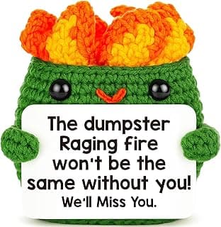 Positive Crochet Dumpster Emotional Fire Christmas Stocking Stuffers Thank You Birthday Retirement for Women Men Chaos Coordinator Office Funny Gag Boss Lady Gifts Going Away Farewell for Coworkers