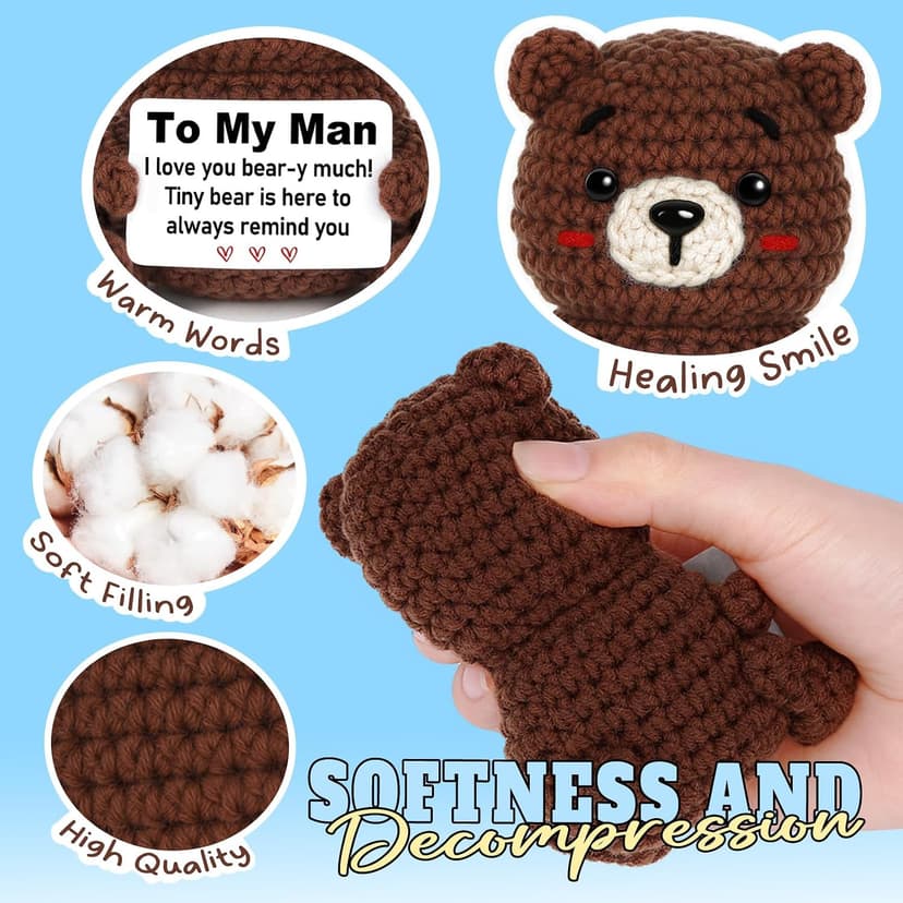 I Love You Gift for Him Boyfriend Husband, Gift for Birthday Fathers Day, to My Man Handmade Crochet, Funny Birthday Anniversary Valentine's Day for Men B0FD9QGTQP