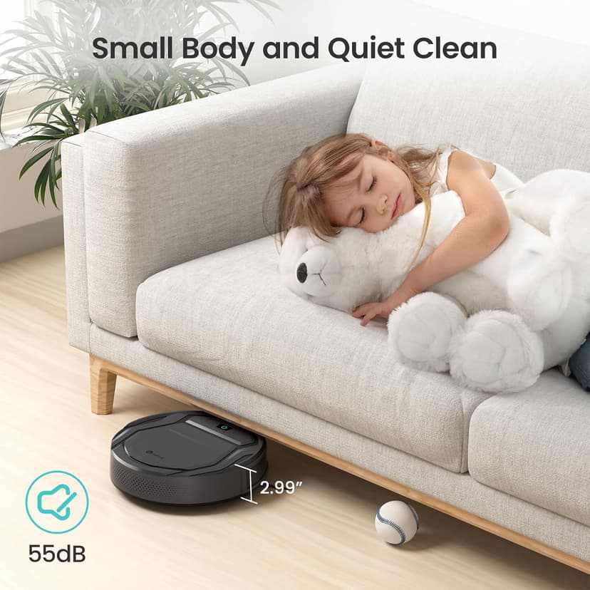 Lefant M210 Pro Robot Vacuum, 4000Pa Suction, 200 Mins Runtime, Quiet, Ultra-Slim, Self-Charging Robotic Vacuum Cleaner, WiFi/App/Alexa Control, Ideal for Pet Hair & Hard Floors