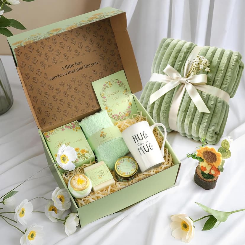 Birthday Gift for Women, Self Care Spa Gift Basket, Hug in a Box Relaxation Experience Set, Stress Relief Comfort Care Package for Her,Thinking of You Get Better Soon Gifts B0GVXGP4YF