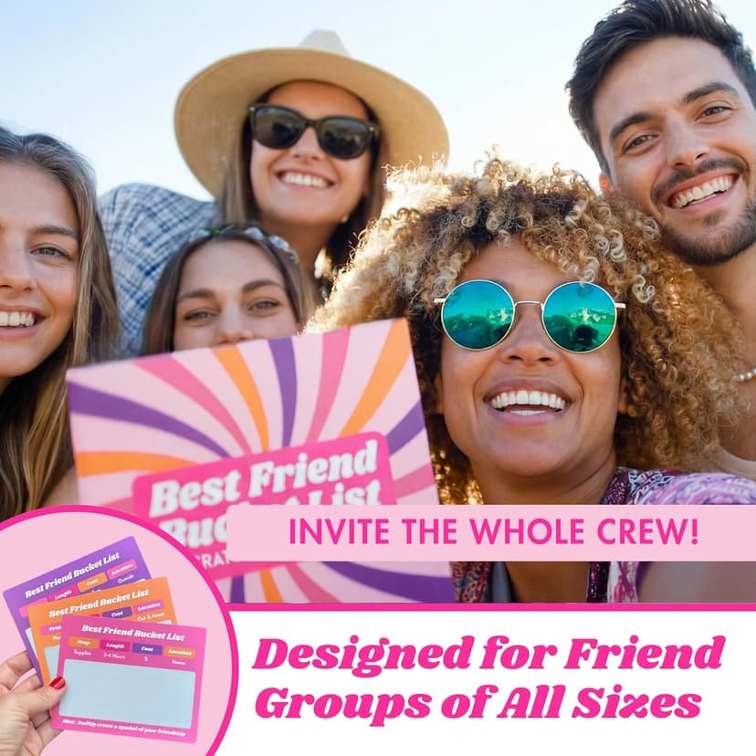 Best Friend Bucket List Scratch Off Cards – 35 Fun Adventure Date Ideas for Friends – Unique Gift for Women, Besties, or BFFs – Fun Friendship Gift for Birthdays or Holidays