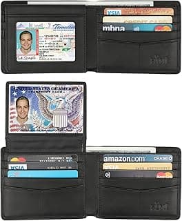 HIMI Wallet for Men-Genuine Leather RFID Blocking Bifold Stylish Wallet With 2 ID Window