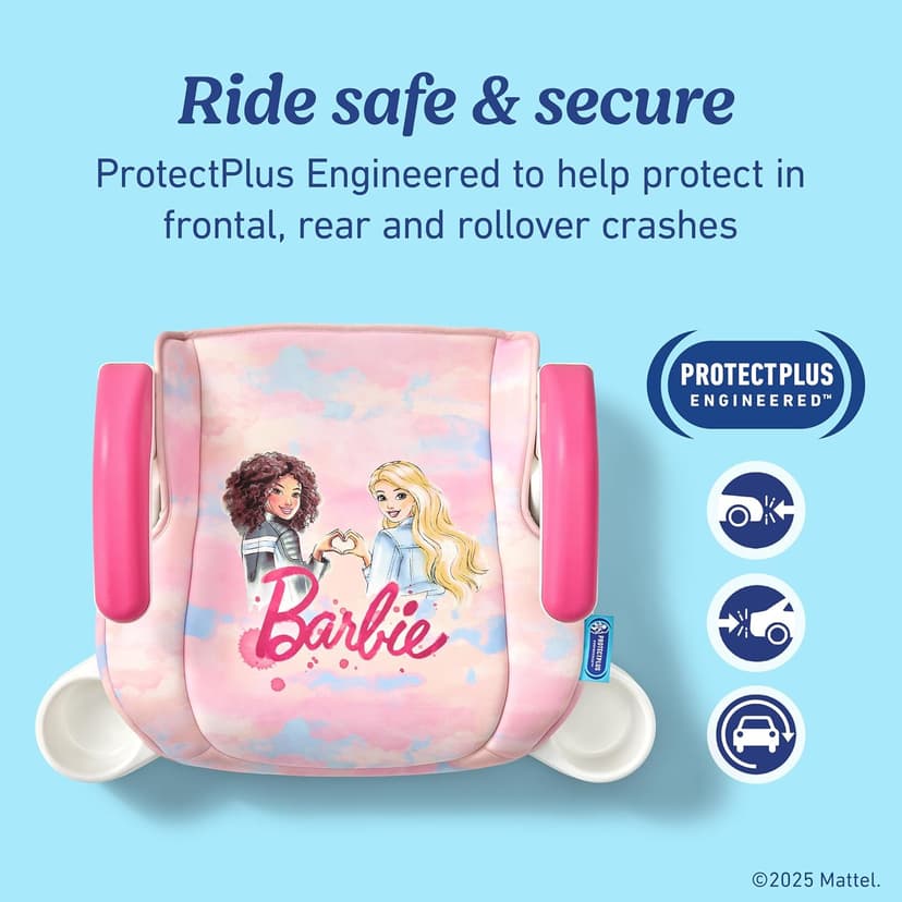 Graco TurboBooster 2.0 Backless Booster Car Seat, Barbie Paint, Travel Booster Seat for Children Ages 4-10, Weight 40-100 Pounds and Height up to 57 Inches