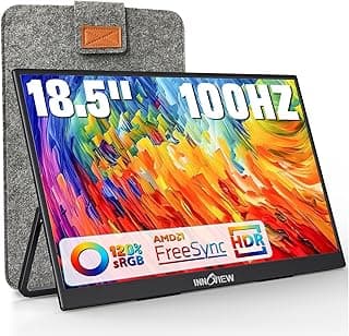 InnoView Portable Monitor 18.5 inch 100HZ 120% sRGB, 1080P FHD IPS Large Portable Monitors for Laptop USB C HDMI HDR Travel Monitor with Kickstand Mac PC Xbox PS4/5 Switch