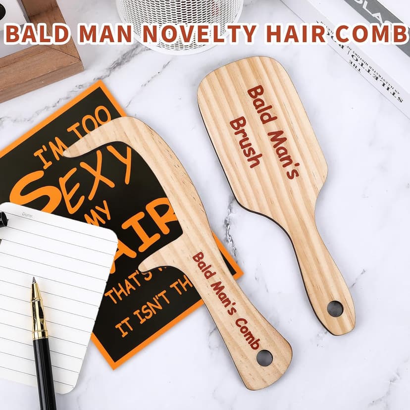 Boss Day Gift Father's Day Prank Gift Hair Loss Comb for Bald Men Birthday Gift for Men Coworker 2PCS Funny Bald Mans Comb Funny Gag Gift Over The Hill Party Gift B0DHD1DH9Y