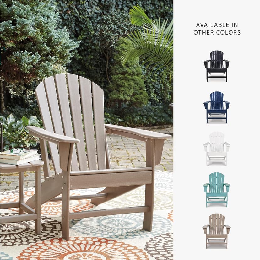 Signature Design by Ashley Sundown Treasure Outdoor Patio HDPE Adirondack Chair, Light Brown