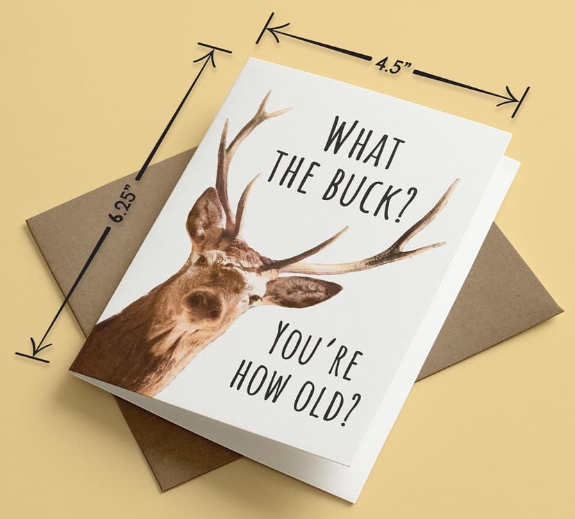 Funny Birthday Card for Men, What the Buck You're How Old, Hunter Birthday Card for Husband, Dad, Brother or Boyfriend, Funny Outdoorsman Deer Hunting Birthday Card B0C5464LJM