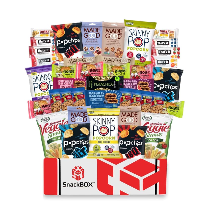 Vegan Snack Box Assortment Care Pacakge Variety Pack (40 Count) | Fathers Day, Holiday, Teachers, Back to School, Date Night, College, Gift Baskets, Student, Birthday, Chips, Office, Military, Gift Ideas