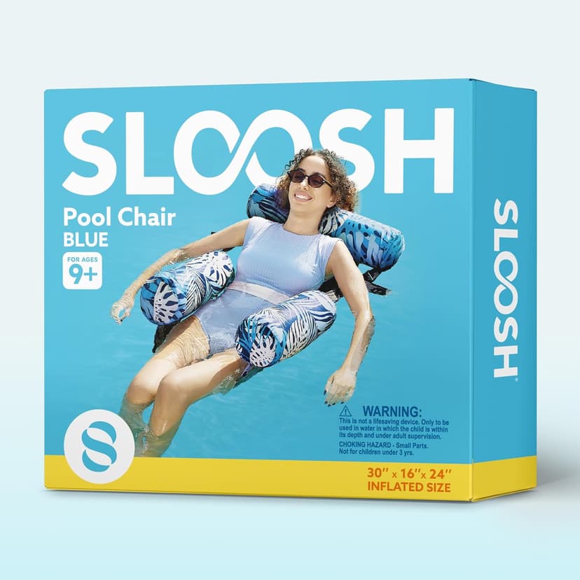 SLOOSH Pool Floats Chairs Adult,Inflatable Pool Lounge,Plant Pattern Floating Mat Hammock,Blow up Water Chairs Noodles rafts for Party Summer Water Beach Fun