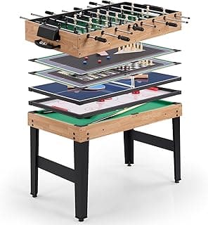 10-in-1 Foosball Table, 48" Combo Game Table - Ping Pong, Air Hockey, Pool, Soccer - All-in-One Game Table with Accessories for Indoor Outdoor Game Rooms and Family Game