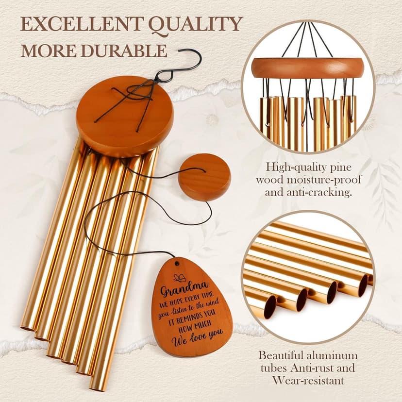 Gifts for Grandma, Grandma Wind Chime, Mother's Day Best Gift for Grandmother, Grandma Birthday Gifts from Grandchildren, Mothers Day Thanksgiving for Grandma