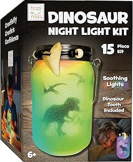 Hapinest DIY Dinosaur Toy Lantern Make Your Own Night Light Kit, Dino Toy Lanterns for Kids, Dinosaur Arts and Crafts Birthday Gift Ideas for Kids Boys Girls Ages 6 7 8 9 10 Years Old & Up