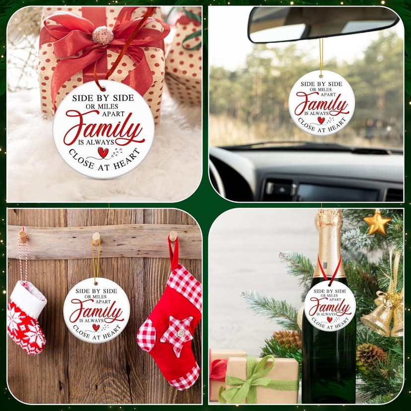 TEEZWONDER Family Ornament Gifts for Women Men - Ceramic Christmas Ornaments 2025 for Tree Decorations - Christmas Birthday Gifts for Mom Dad for Sister Brother, Grandma Grandpa Gift