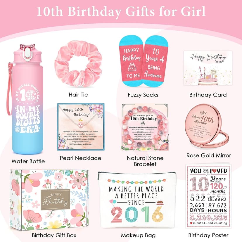 10 Year Old Girl Birthday Gift for 10 Years Old Girls Gifts Trendy Stuff Happy 10th Birthday Gifts for Girls Popular Ten Year Olds Girl Gift Ideas Cute Double Digits Decorations Presents Accessories B0FZC39TCR